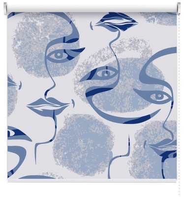 Houseart Μπλε σχεδιασμός προσώπων, Line Art, Ρολοκουρτίνες, 100 x 74 εκ.